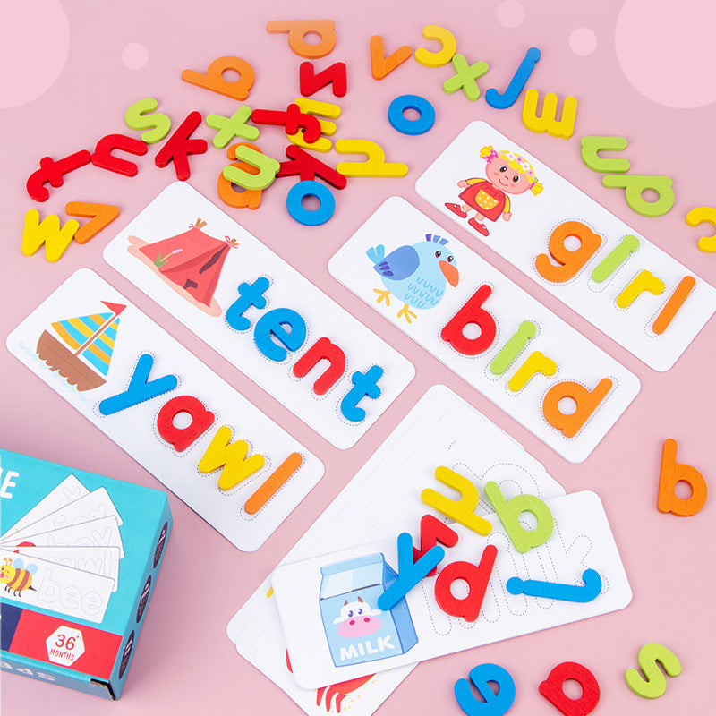 czs6634 Children English Alphabet Spelling Word Wooden Educational Toy with Learning Cards Set czs6634 Children English Alphabet Spelling Word Wooden Educational Toy with Learning Cards Set
